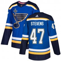 Youth Adidas St. Louis Blues Nolan Stevens Blue Home 2019 Stanley Cup Final Bound Jersey - Authentic