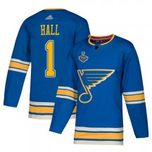 Youth Adidas St. Louis Blues Glenn Hall Blue Alternate 2019 Stanley Cup Final Bound Jersey - Authentic
