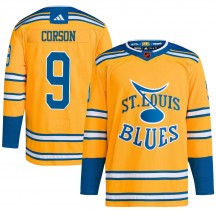 Youth Adidas St. Louis Blues Shayne Corson Yellow Reverse Retro 2.0 Jersey - Authentic