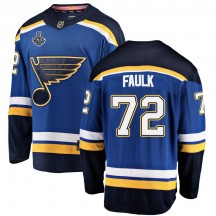 Men's Fanatics Branded St. Louis Blues Justin Faulk Blue Home 2019 Stanley Cup Final Bound Jersey - Breakaway