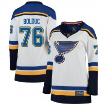 Women's Fanatics Branded St. Louis Blues Zack Bolduc White Away Jersey - Breakaway