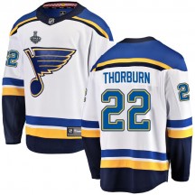 Youth Fanatics Branded St. Louis Blues Chris Thorburn White Away 2019 Stanley Cup Final Bound Jersey - Breakaway