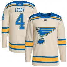 Men's Adidas St. Louis Blues Nick Leddy Cream 2022 Winter Classic Player Jersey - Authentic