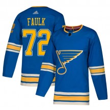 Men's Adidas St. Louis Blues Justin Faulk Blue Alternate Jersey - Authentic