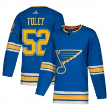 Men's Adidas St. Louis Blues Erik Foley Blue Alternate Jersey - Authentic