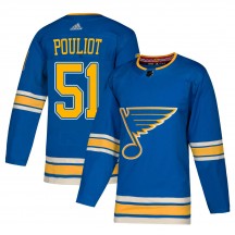 Men's Adidas St. Louis Blues Derrick Pouliot Blue ized Alternate Jersey - Authentic
