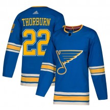 Men's Adidas St. Louis Blues Chris Thorburn Blue Alternate Jersey - Authentic
