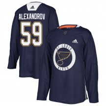 Youth Adidas St. Louis Blues Nikita Alexandrov Blue Practice Jersey - Authentic