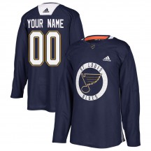 Youth Adidas St. Louis Blues Custom Blue Custom Practice Jersey - Authentic