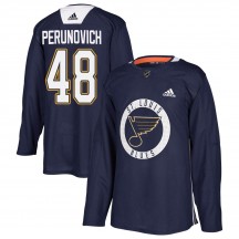 Youth Adidas St. Louis Blues Scott Perunovich Blue Practice Jersey - Authentic