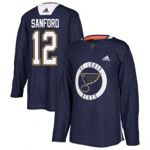 Youth Adidas St. Louis Blues Zach Sanford Blue Practice Jersey - Authentic