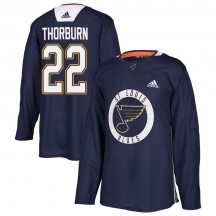 Youth Adidas St. Louis Blues Chris Thorburn Blue Practice Jersey - Authentic