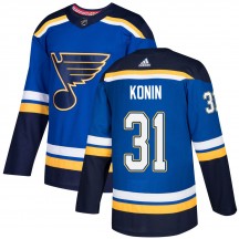 Men's Adidas St. Louis Blues Kyle Konin Blue Home Jersey - Authentic