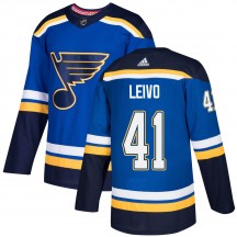 Men's Adidas St. Louis Blues Josh Leivo Blue Home Jersey - Authentic