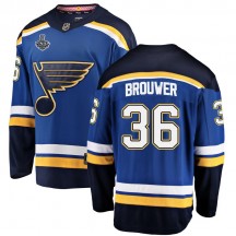 Youth Fanatics Branded St. Louis Blues Troy Brouwer Blue Home 2019 Stanley Cup Final Bound Jersey - Breakaway