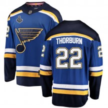 Youth Fanatics Branded St. Louis Blues Chris Thorburn Blue Home 2019 Stanley Cup Final Bound Jersey - Breakaway