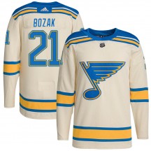 Youth Adidas St. Louis Blues Tyler Bozak Cream 2022 Winter Classic Player Jersey - Authentic