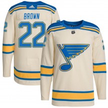 Youth Adidas St. Louis Blues Logan Brown Brown Cream 2022 Winter Classic Player Jersey - Authentic