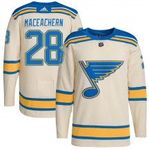 Youth Adidas St. Louis Blues MacKenzie MacEachern Cream Mackenzie MacEachern 2022 Winter Classic Player Jersey - Authentic