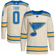 Youth Adidas St. Louis Blues Nathan Todd Cream 2022 Winter Classic Player Jersey - Authentic