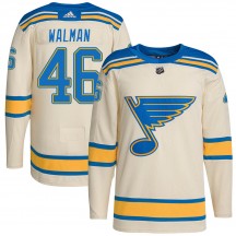 Youth Adidas St. Louis Blues Jake Walman Cream 2022 Winter Classic Player Jersey - Authentic