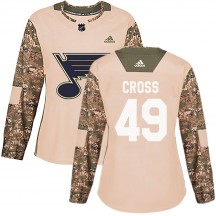 Women's Adidas St. Louis Blues Tommy Cross Camo Veterans Day Practice Jersey - Authentic
