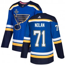 Men's Adidas St. Louis Blues Jordan Nolan Blue Home 2019 Stanley Cup Final Bound Jersey - Authentic