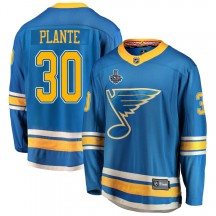 Youth Fanatics Branded St. Louis Blues Jacques Plante Blue Alternate 2019 Stanley Cup Final Bound Jersey - Breakaway