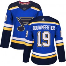 Women's Adidas St. Louis Blues Jay Bouwmeester Royal Blue Home Jersey - Authentic