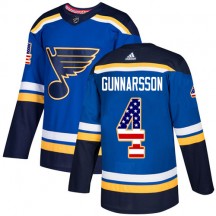 Men's Adidas St. Louis Blues Carl Gunnarsson Blue USA Flag Fashion Jersey - Authentic