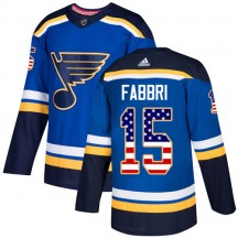 Youth Adidas St. Louis Blues Robby Fabbri Blue USA Flag Fashion Jersey - Authentic