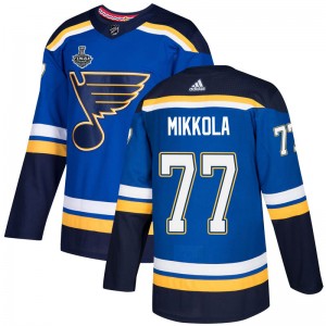 Youth Adidas St. Louis Blues Niko Mikkola Blue Home 2019 Stanley Cup Final Bound Jersey - Authentic