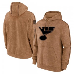 Men's St. Louis Blues Brown 2023 Salute to Service Club Pullover Hoodie -