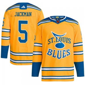 Men's Adidas St. Louis Blues Barret Jackman Yellow Reverse Retro 2.0 Jersey - Authentic