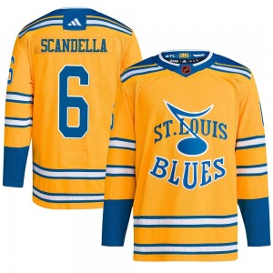 Youth Adidas St. Louis Blues Marco Scandella Yellow Reverse Retro 2.0 Jersey - Authentic
