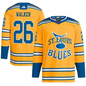 Youth Adidas St. Louis Blues Nathan Walker Yellow Reverse Retro 2.0 Jersey - Authentic
