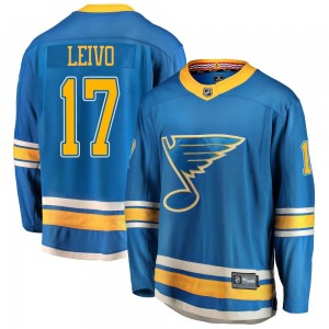 Men's Fanatics Branded St. Louis Blues Josh Leivo Blue Alternate Jersey - Breakaway
