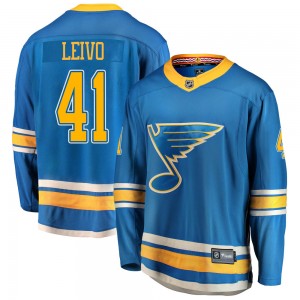Men's Fanatics Branded St. Louis Blues Josh Leivo Blue Alternate Jersey - Breakaway