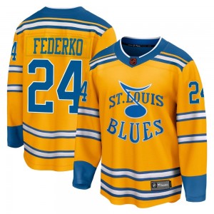Men's Fanatics Branded St. Louis Blues Bernie Federko Yellow Special Edition 2.0 Jersey - Breakaway