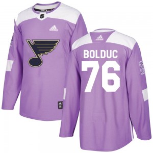 Youth Adidas St. Louis Blues Zack Bolduc Purple Hockey Fights Cancer Jersey - Authentic