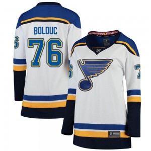 Women's Fanatics Branded St. Louis Blues Zack Bolduc White Away Jersey - Breakaway