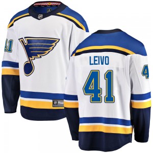 Men's Fanatics Branded St. Louis Blues Josh Leivo White Away Jersey - Breakaway
