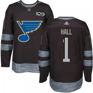 Youth St. Louis Blues Glenn Hall Black 1917-2017 100th Anniversary Jersey - Authentic