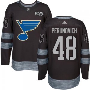 Youth St. Louis Blues Scott Perunovich Black 1917-2017 100th Anniversary Jersey - Authentic