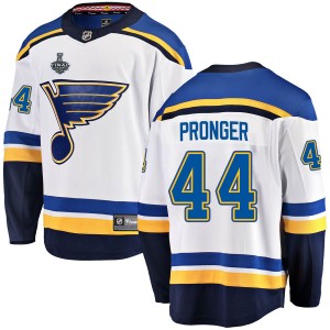 Youth Fanatics Branded St. Louis Blues Chris Pronger White Away 2019 Stanley Cup Final Bound Jersey - Breakaway