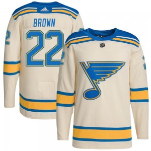 Men's Adidas St. Louis Blues Logan Brown Brown Cream 2022 Winter Classic Player Jersey - Authentic