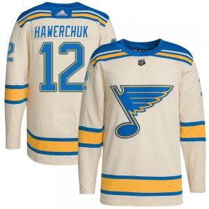 Men's Adidas St. Louis Blues Dale Hawerchuk Cream 2022 Winter Classic Player Jersey - Authentic