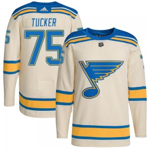 Men's Adidas St. Louis Blues Tyler Tucker Cream 2022 Winter Classic Player Jersey - Authentic