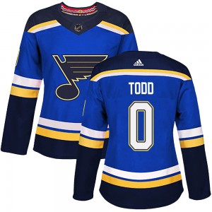 Women's Adidas St. Louis Blues Nathan Todd Blue Home Jersey - Authentic