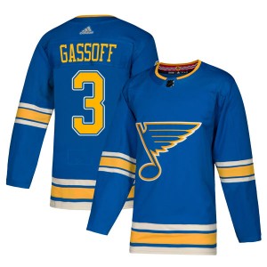 Men's Adidas St. Louis Blues Bob Gassoff Blue Alternate Jersey - Authentic